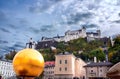 Stephan BalkenholÃ¢â¬Â²s `Sphaera` art object located on the Kapitelplatz square, Salzburg